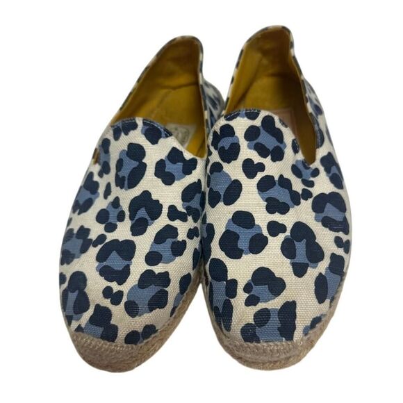Stubbs & Wootten Blue Leopard Espadrilles Women's Sz. 39 (US 9) - Picture 1 of 5